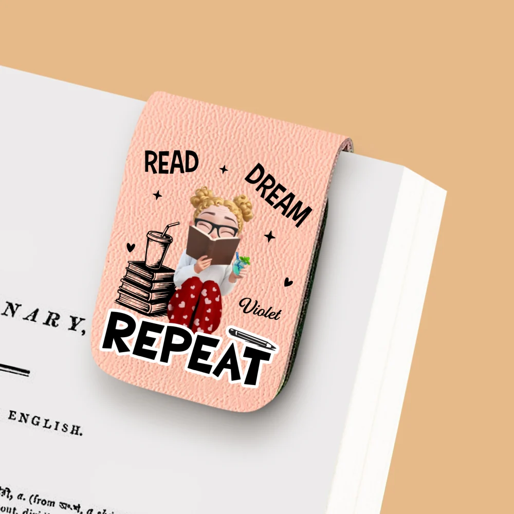 Repeatedly Reading - Personalized Custom Leather Bookmark - Image 10