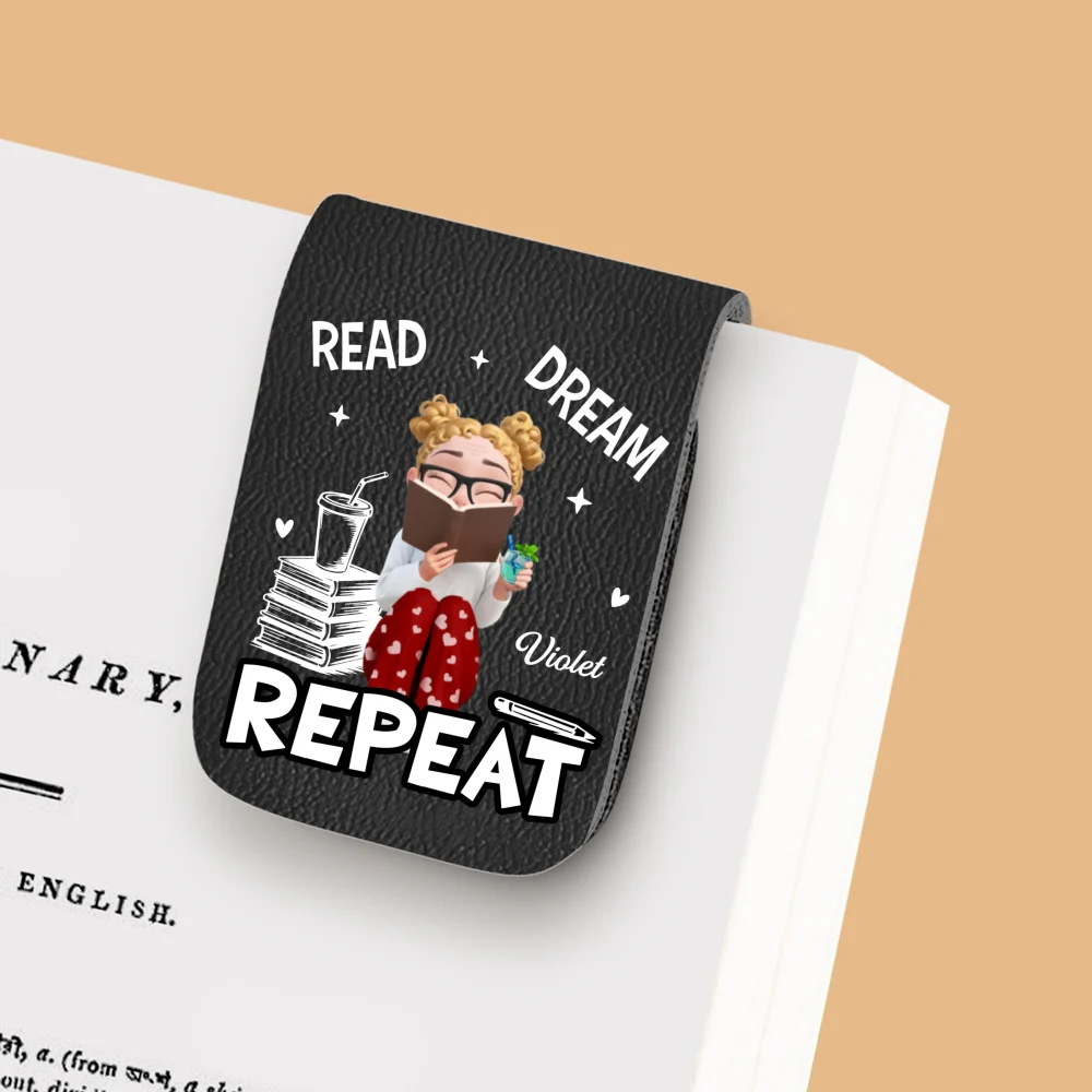 Repeatedly Reading - Personalized Custom Leather Bookmark - Image 7