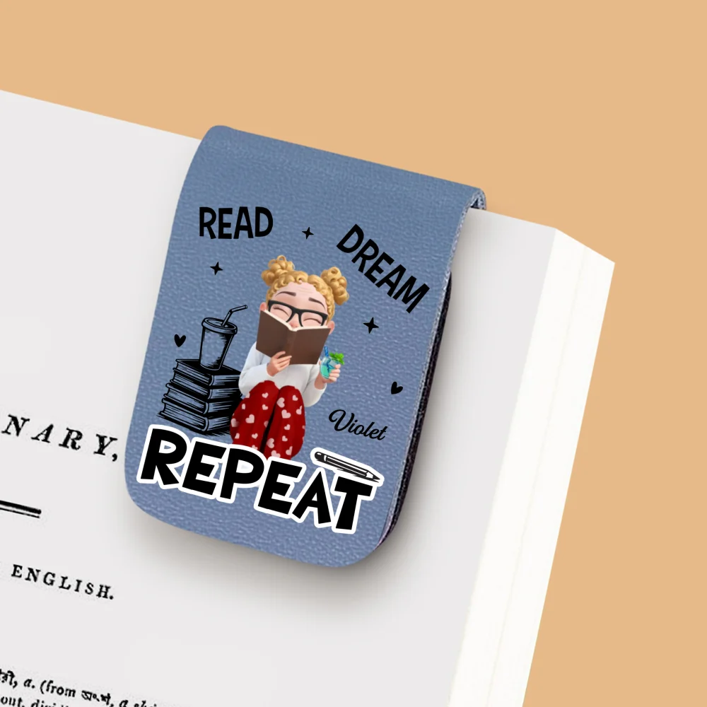 Repeatedly Reading - Personalized Custom Leather Bookmark - Image 8