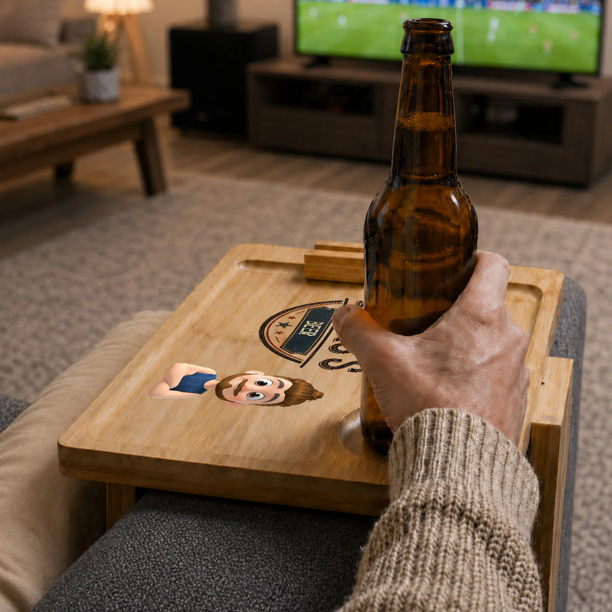 Reserved Especially For You - Personalized Custom Wooden Couch Arm Table - Image 3