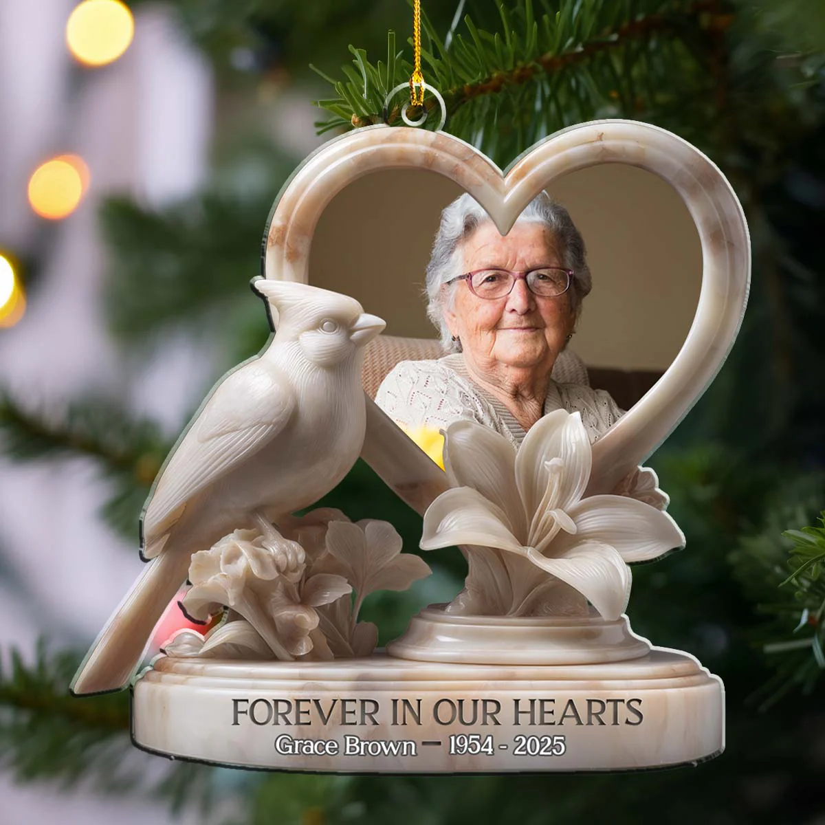 Rest in Peace My Angel - Personalized Custom Acrylic Ornament - Image 5