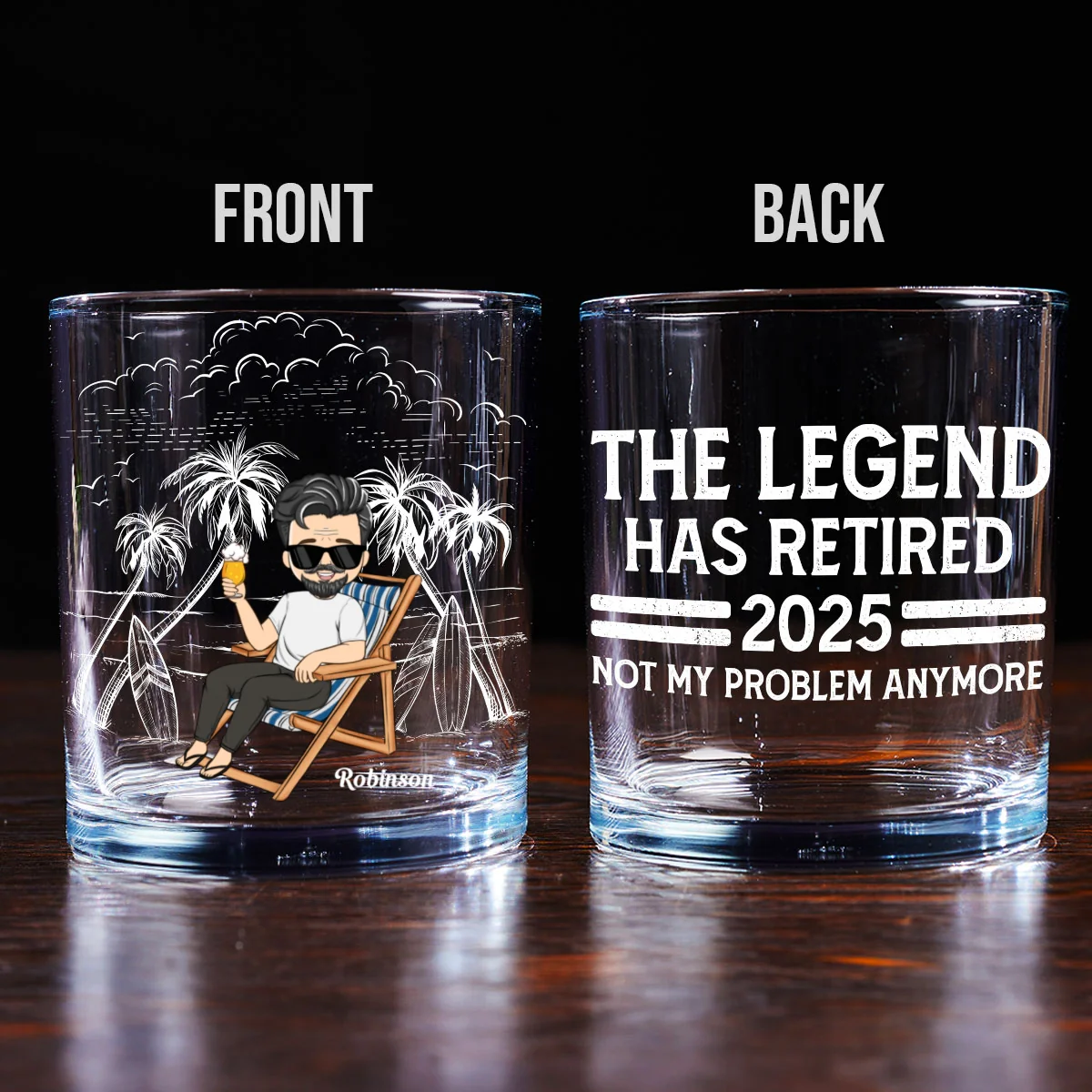 Retired Legend - Personalized Custom Whiskey Glass - Image 5