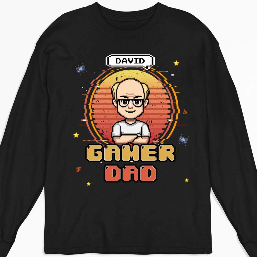 Retro Gamer Dad - Personalized Custom Shirt - Image 10