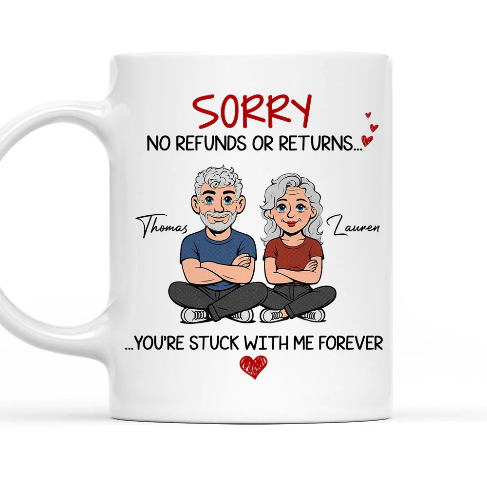Retro You Are Stuck With Me Forever  - Personalized Custom Coffee Mug
