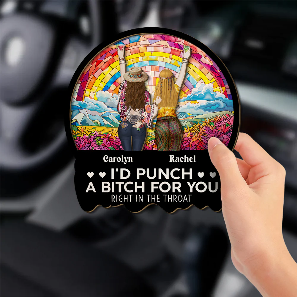 Right In The Throat Hippie - Personalized Custom Car Visor Clip - Image 2
