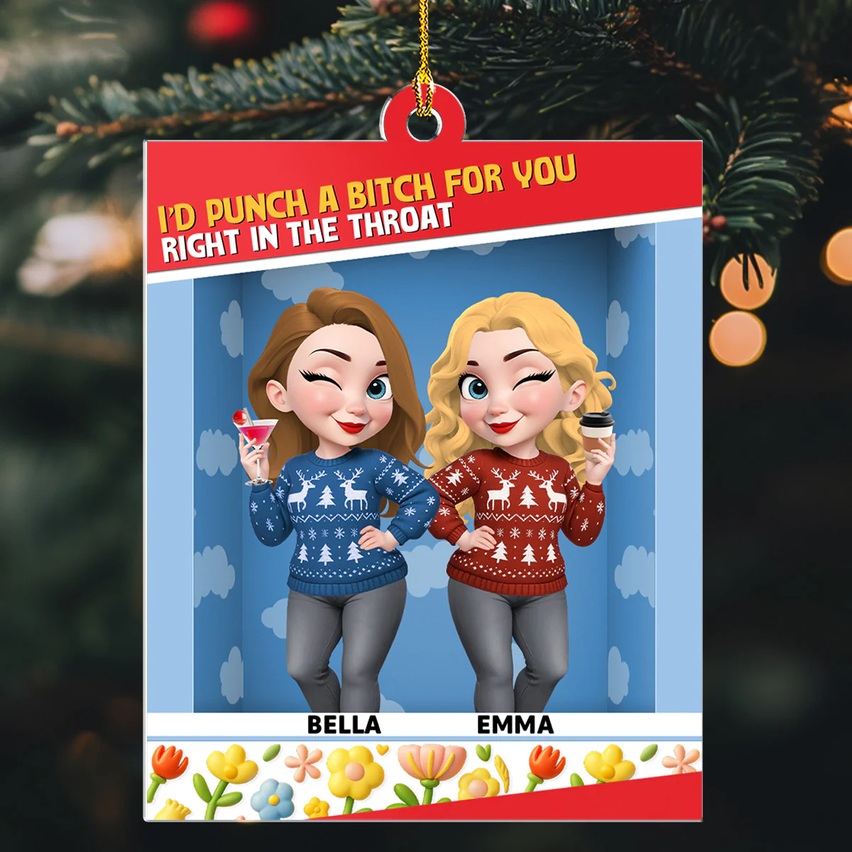 Right In The Throat - Personalized Custom Acrylic Ornament