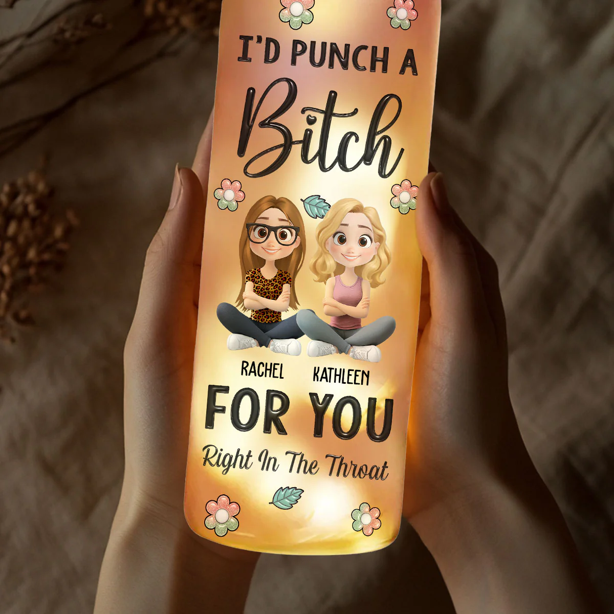 Right In The Throat - Personalized Custom Bottle Lamp - Image 3
