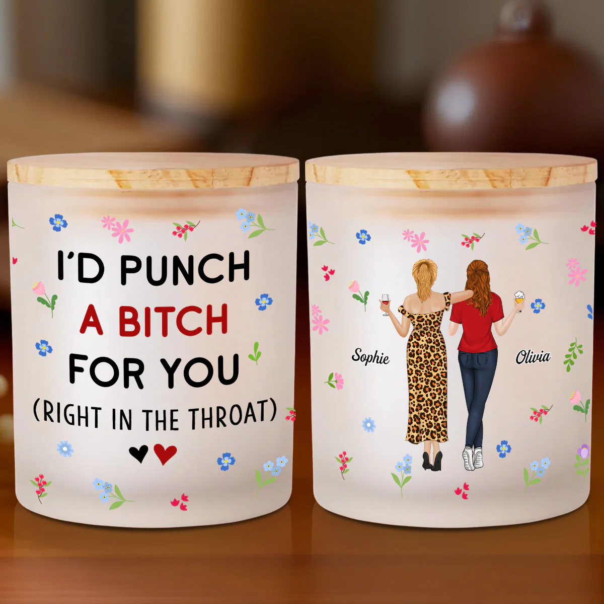 Right In The Throat - Personalized Custom Glass Jar With LED Candle - Image 2