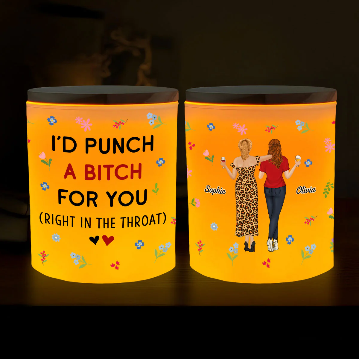 Right In The Throat - Personalized Custom Glass Jar With LED Candle - Image 4