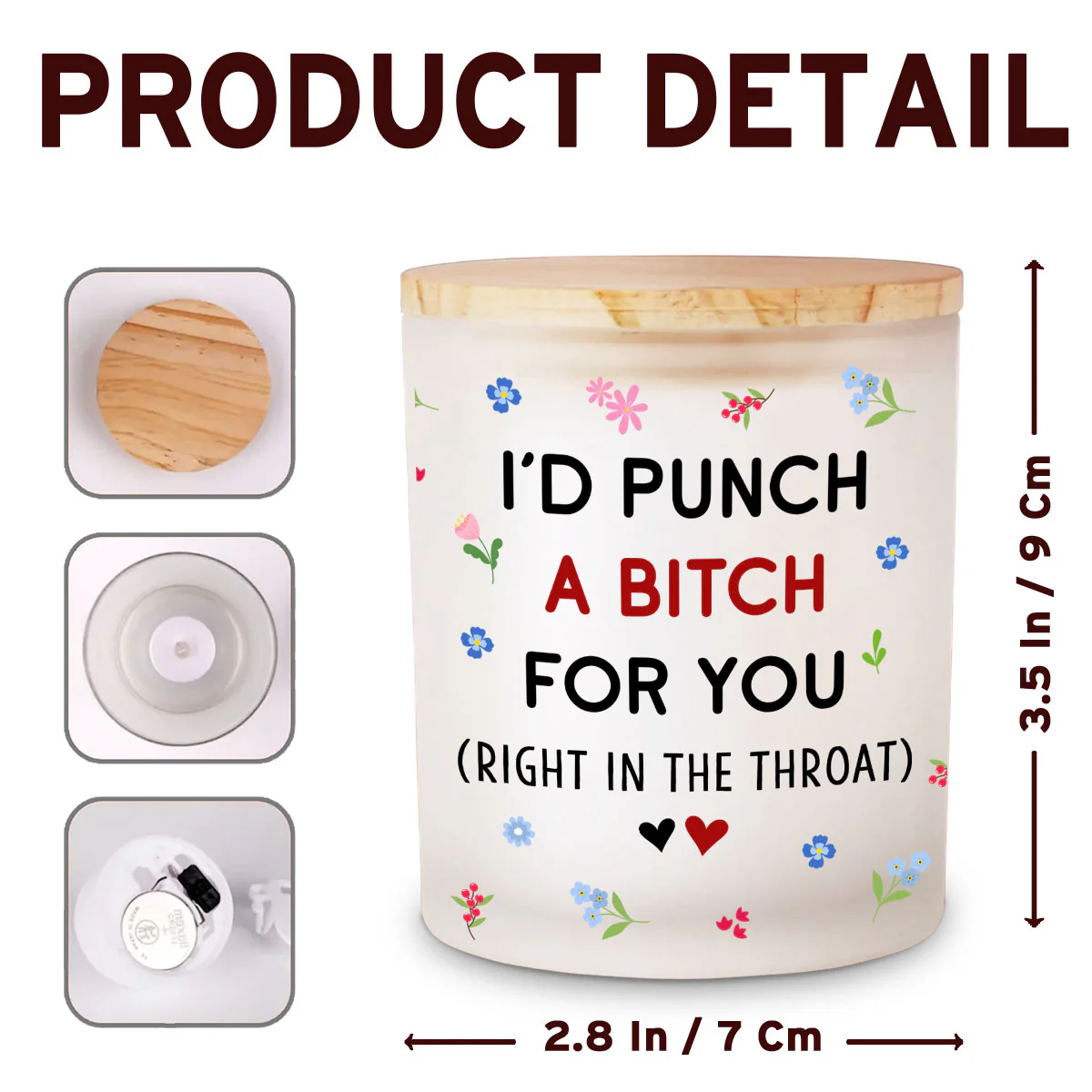 Right In The Throat - Personalized Custom Glass Jar With LED Candle - Image 6