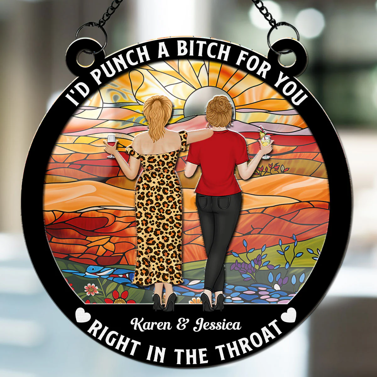 Right In The Throat - Personalized Custom Suncatcher - Image 2