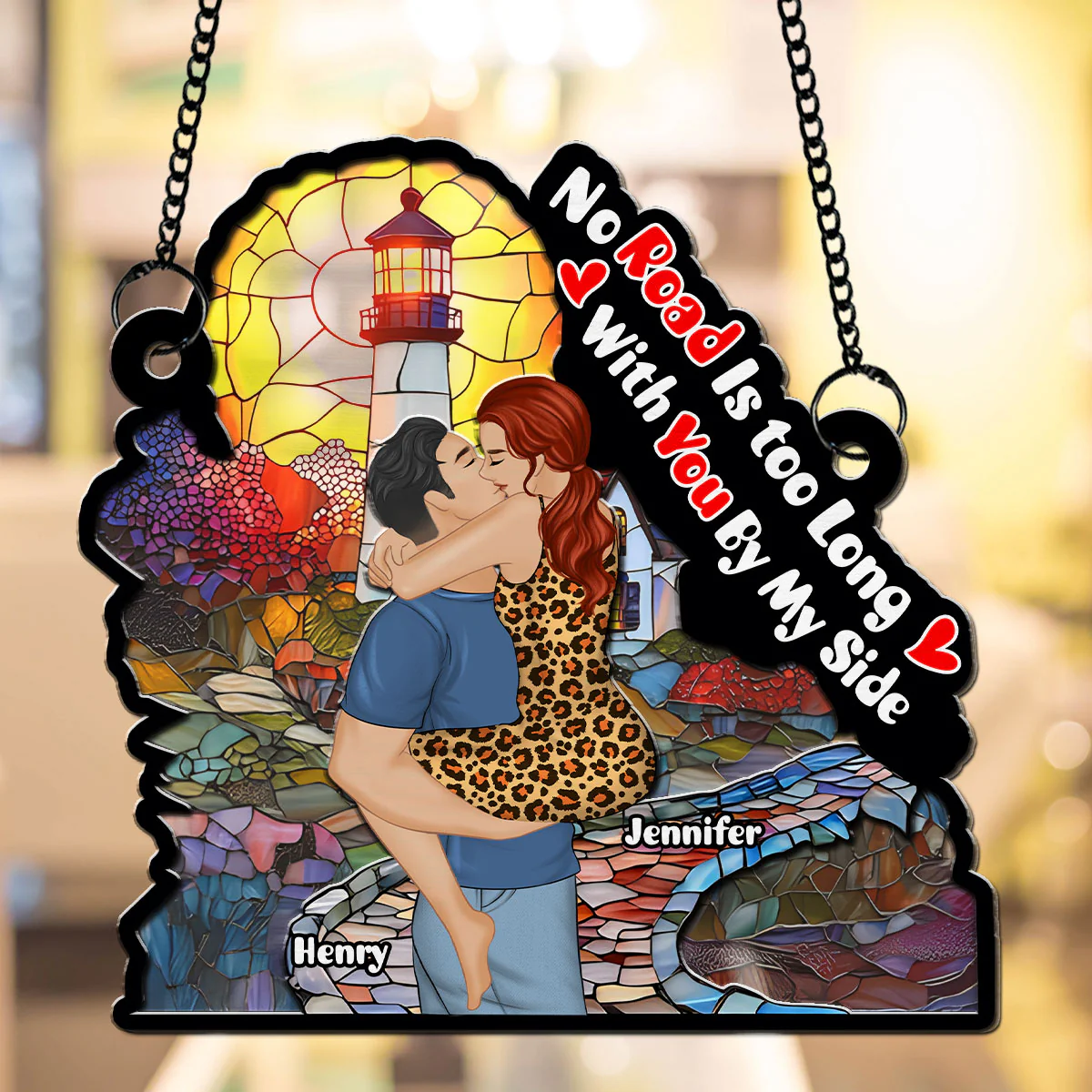 Road To Love - Personalized Custom Suncatcher - Image 2