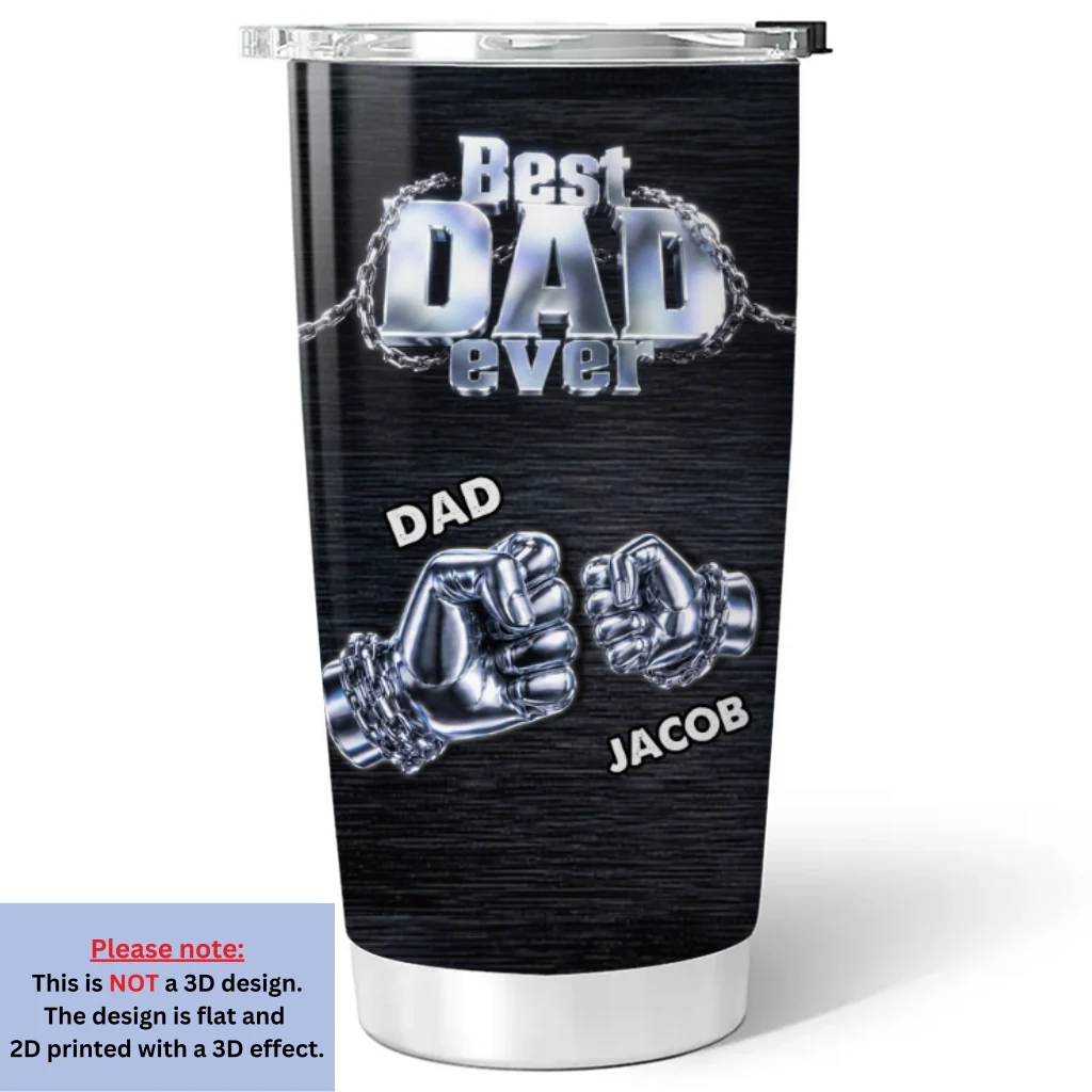 Rock Dad - Personalized Custom 3D Effect Tumbler - Image 6