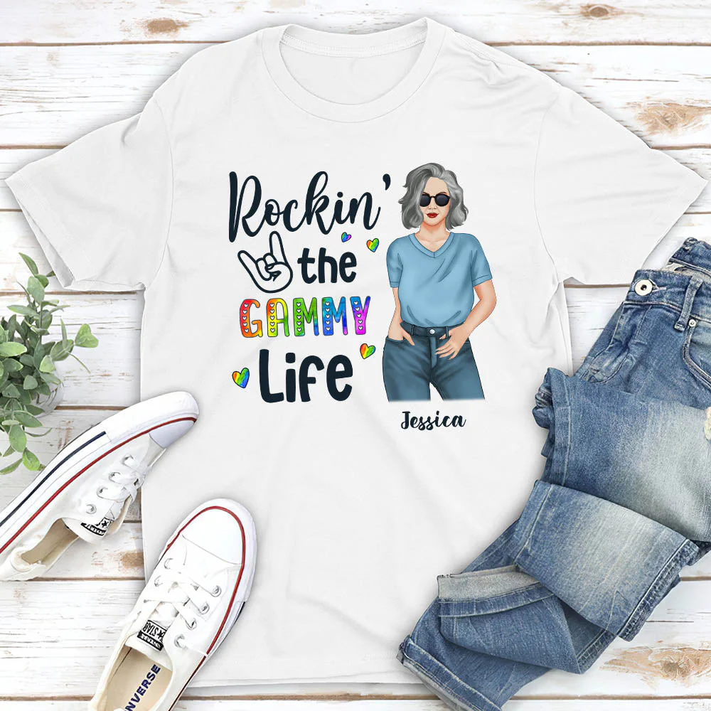 Rockin’ The Grandma Life 1 - Personalized Custom Unisex T-shirt - Image 2