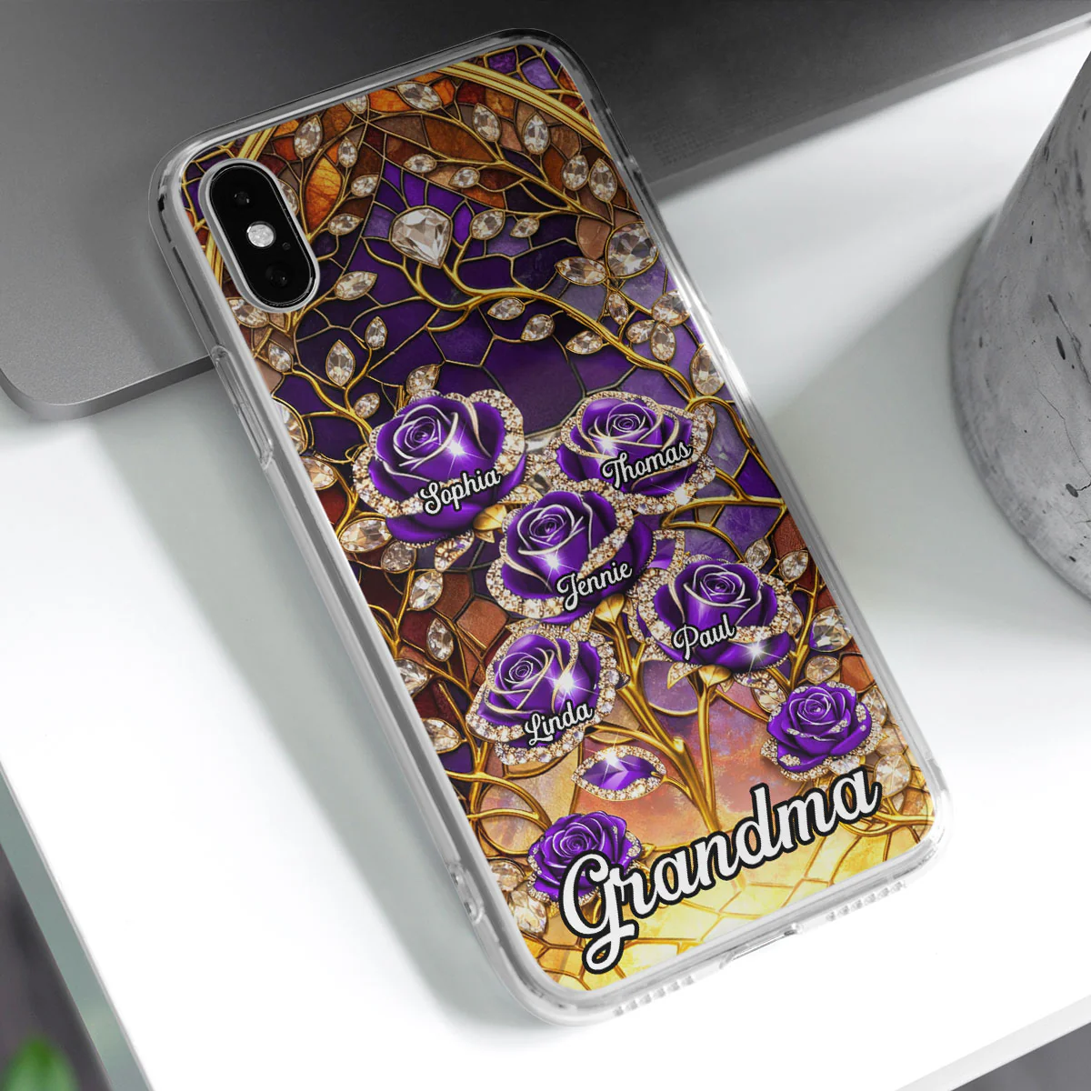 Rose Flower Grandma - Personalized Custom 3D Effect Phone Case - Image 3