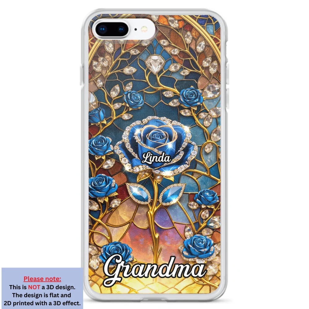Rose Flower Grandma - Personalized Custom 3D Effect Phone Case - Image 6