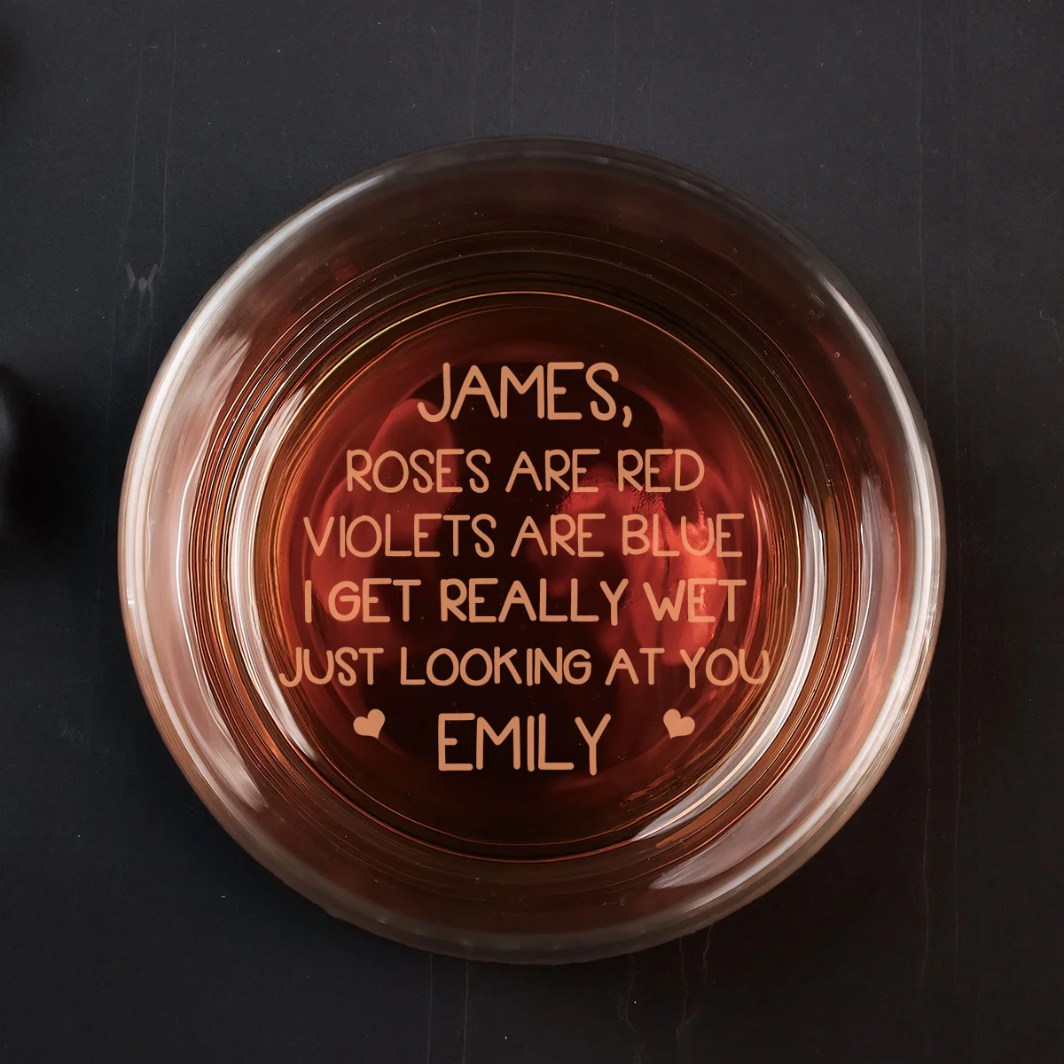Roses Are Red - Personalized Custom Engraved Whiskey Glass - Image 2