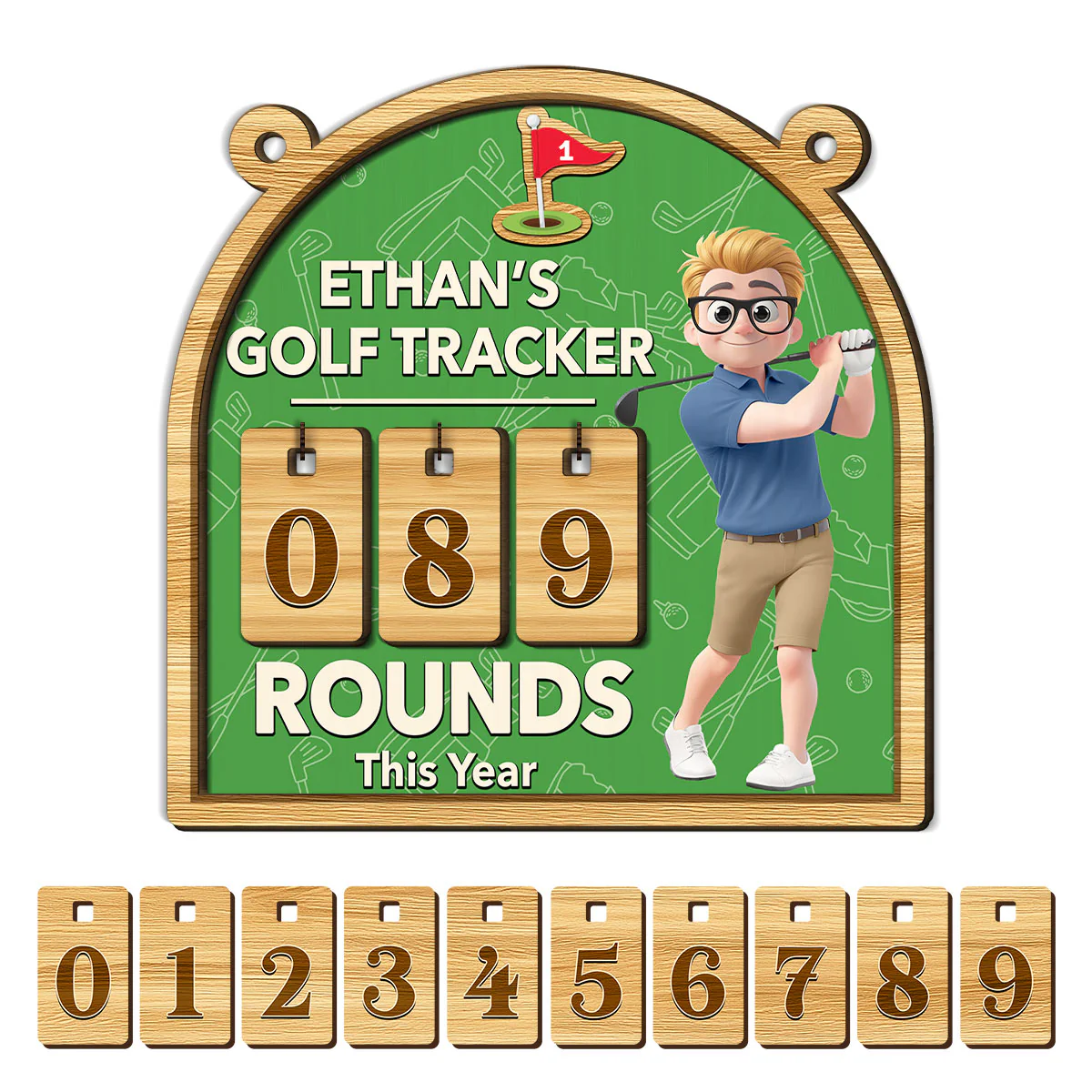 Rounds This Year - Personalized Custom Tracker Sign