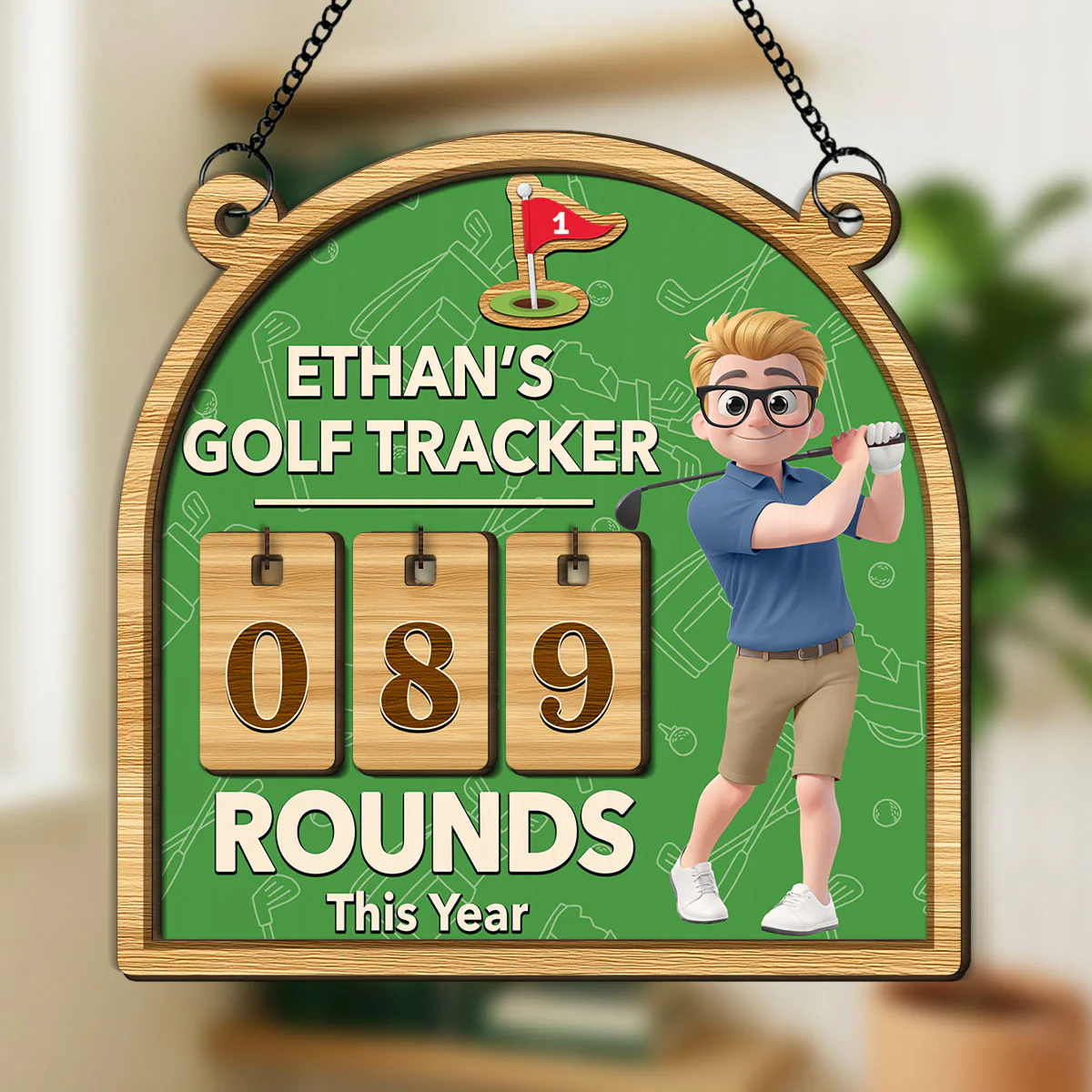 Rounds This Year - Personalized Custom Tracker Sign - Image 2
