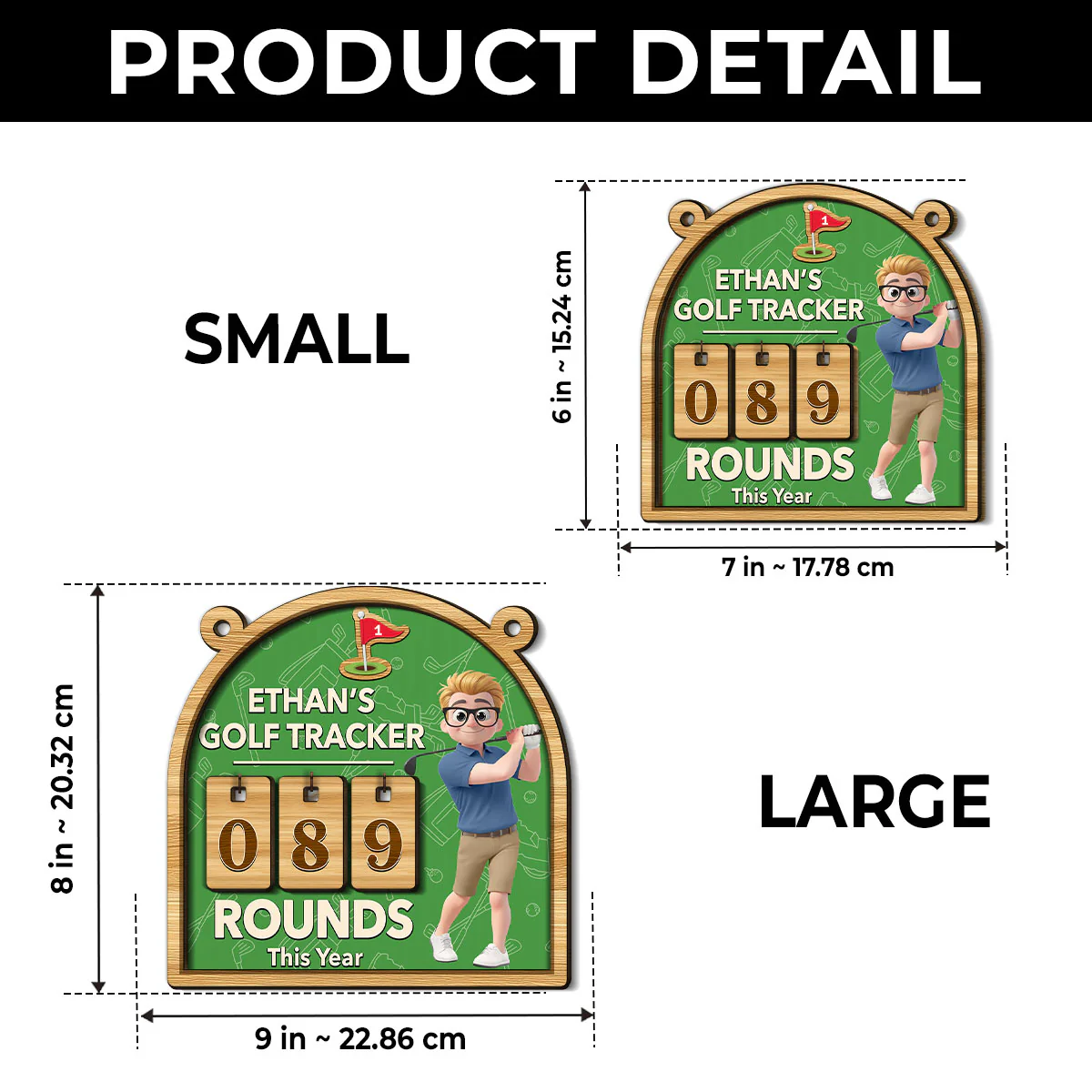 Rounds This Year - Personalized Custom Tracker Sign - Image 5