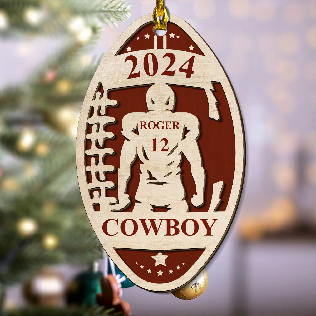Rucking And Rolling On The Rugby Field - Personalized Custom 2-Layered Wood Ornament - Image 4