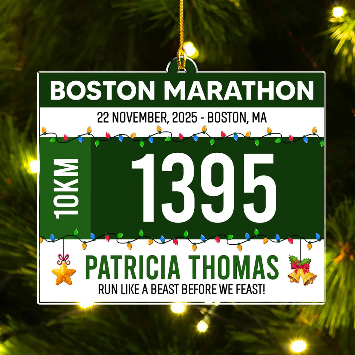 Running Bib - Personalized Custom Acrylic Ornament