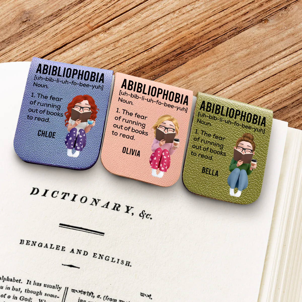 Running Out Of Books - Personalized Custom Leather Bookmark