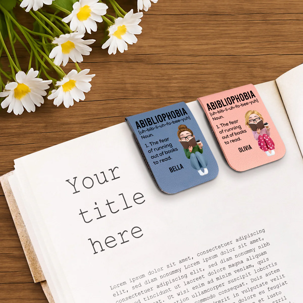Running Out Of Books - Personalized Custom Leather Bookmark - Image 2