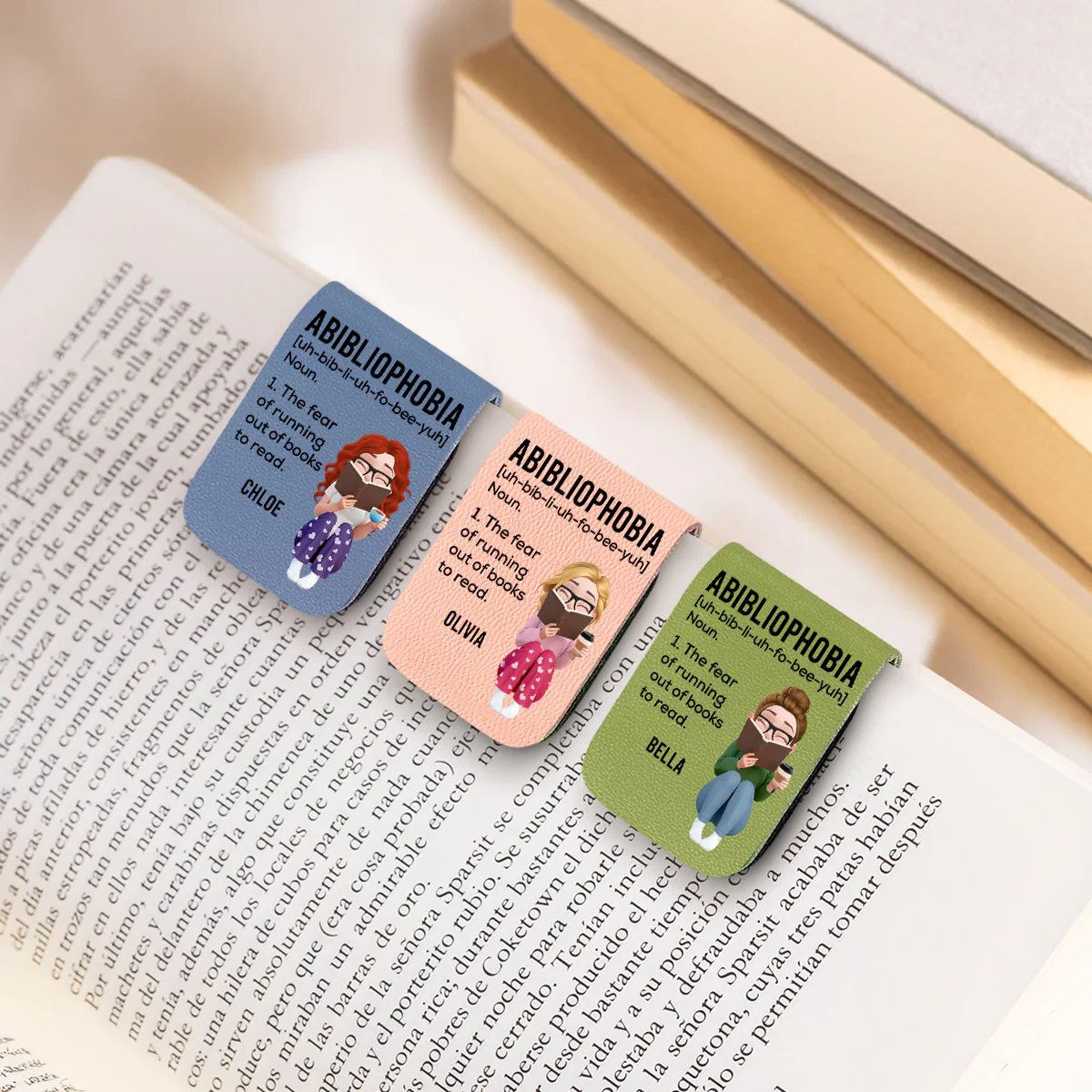 Running Out Of Books - Personalized Custom Leather Bookmark - Image 5