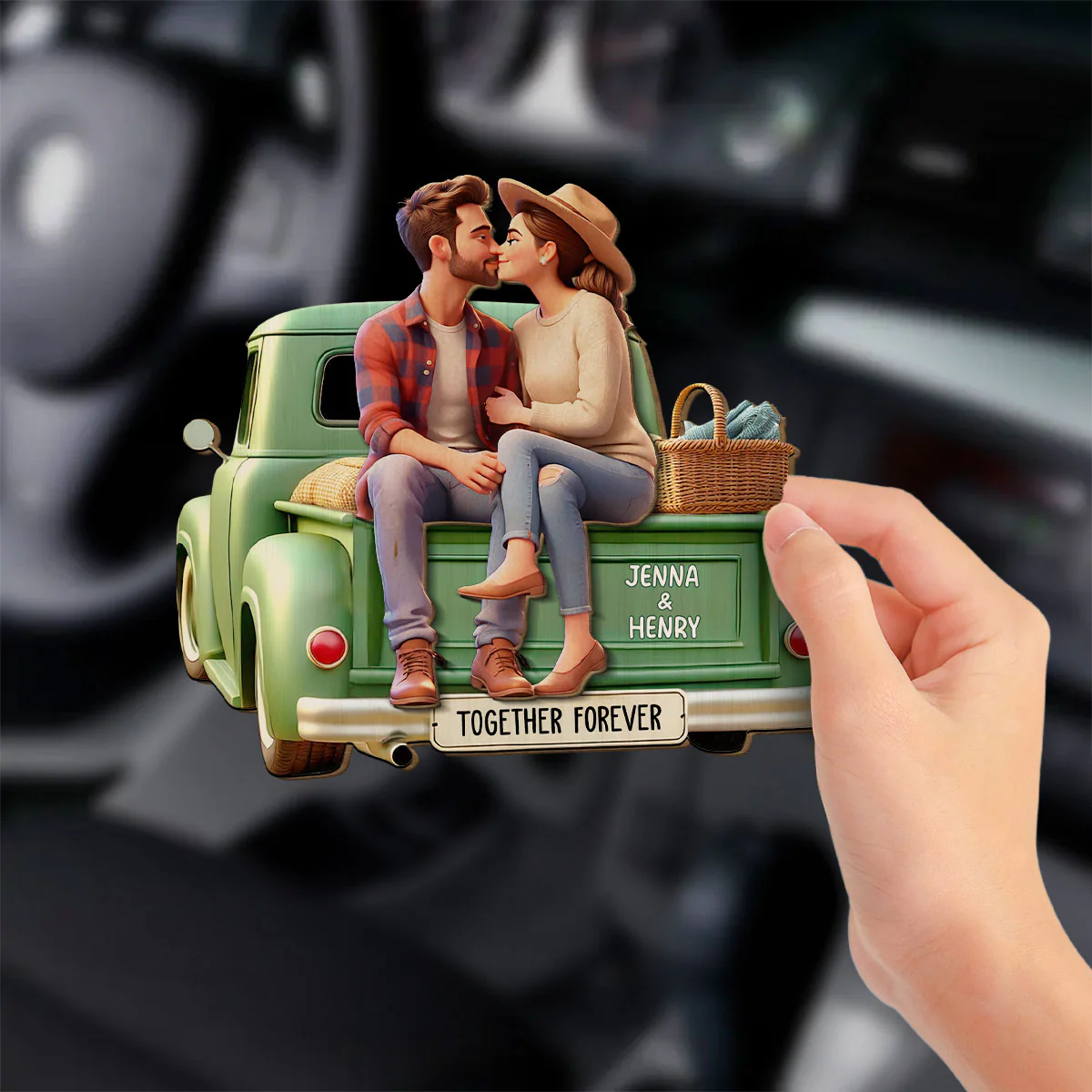 Rustic Romance - Personalized Custom Car Visor Clip - Image 2