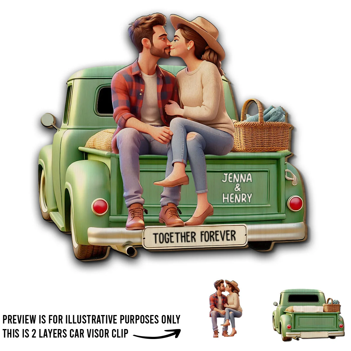 Rustic Romance - Personalized Custom Car Visor Clip - Image 4