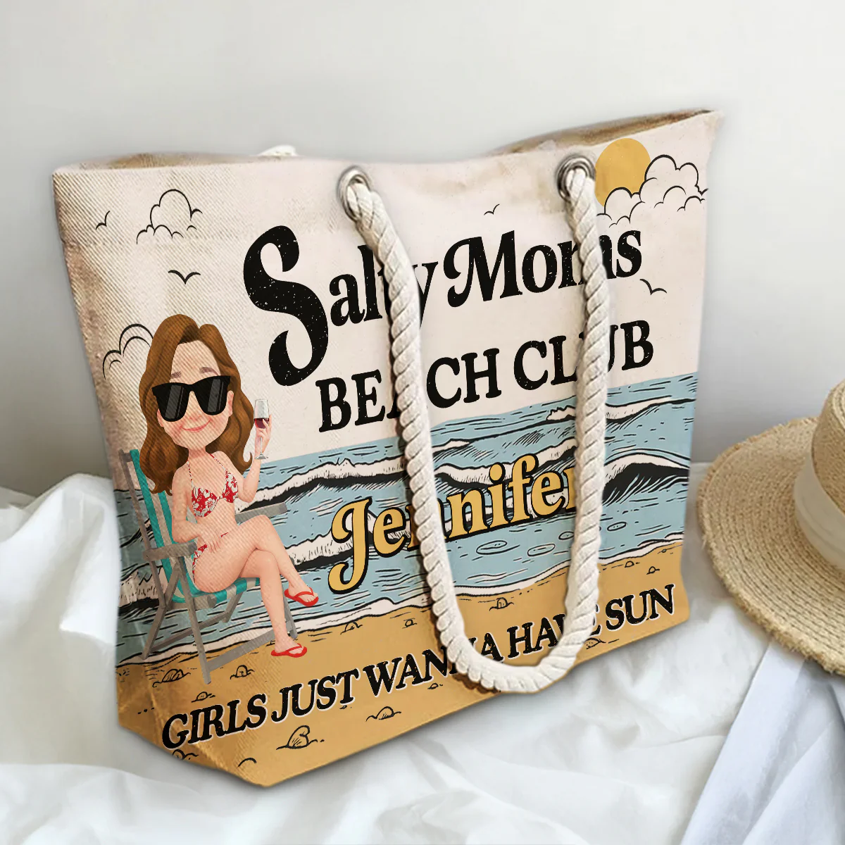 Salty Moms Club - Personalized Beach Bag - Image 4