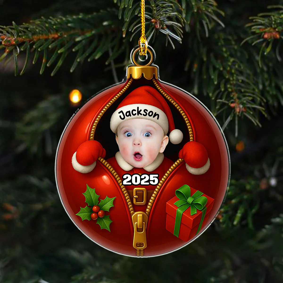 Santa Baby - Personalized Custom Acrylic Ornament - Image 5