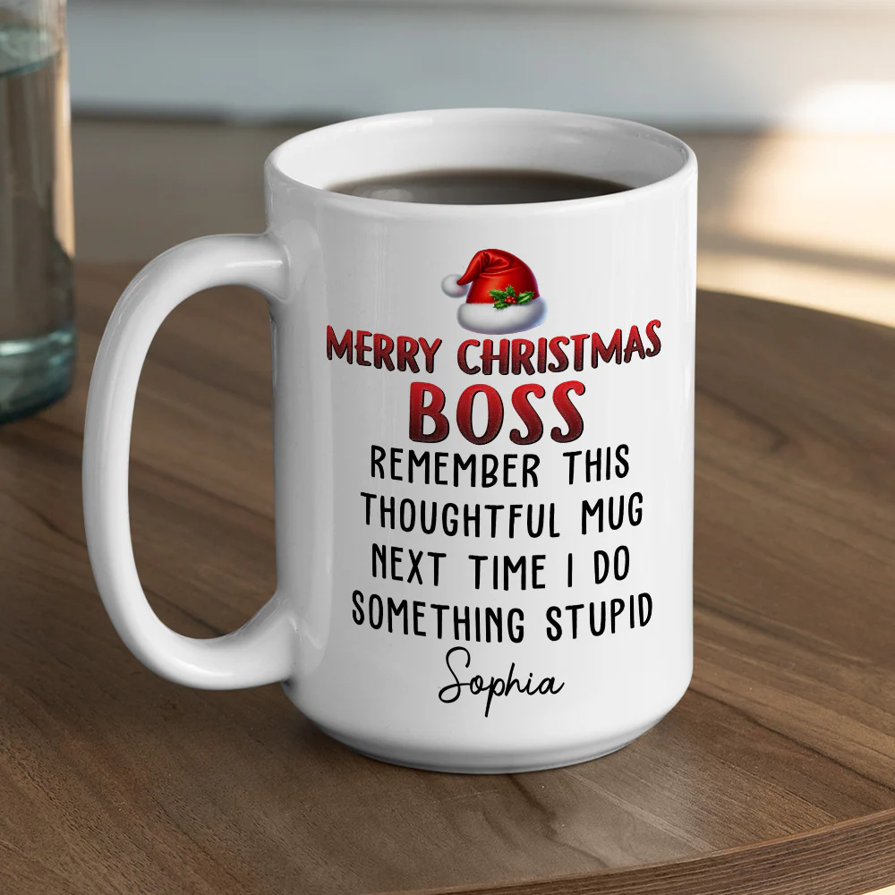 Santa Boss Christmas - Personalized Custom Coffee Mug - Image 4