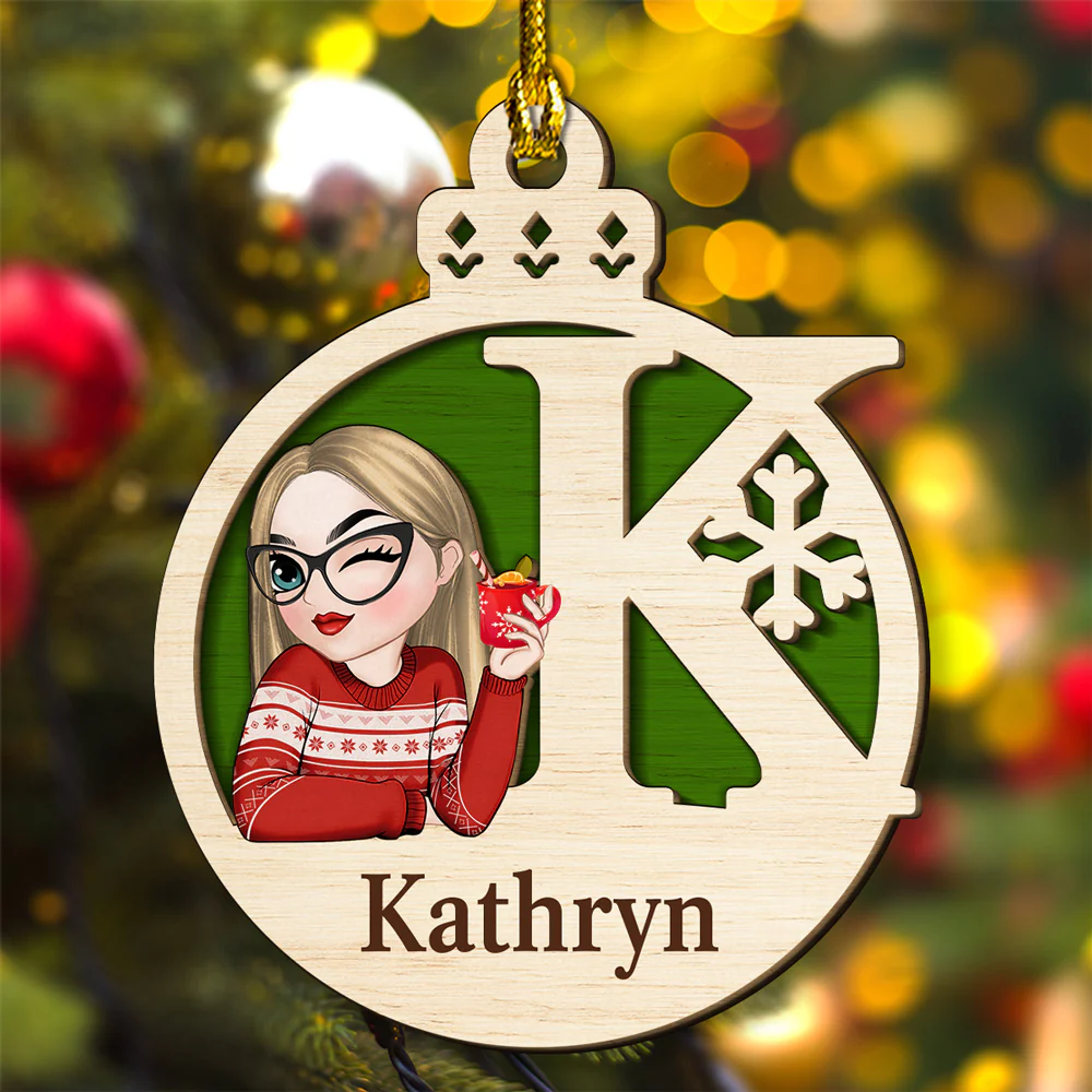 Santa Is Coming - Personalized Custom 2-Layered Wood Ornament - Image 3