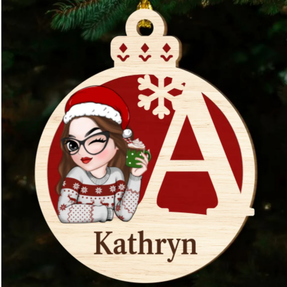 Santa Is Coming - Personalized Custom 2-Layered Wood Ornament - Image 6