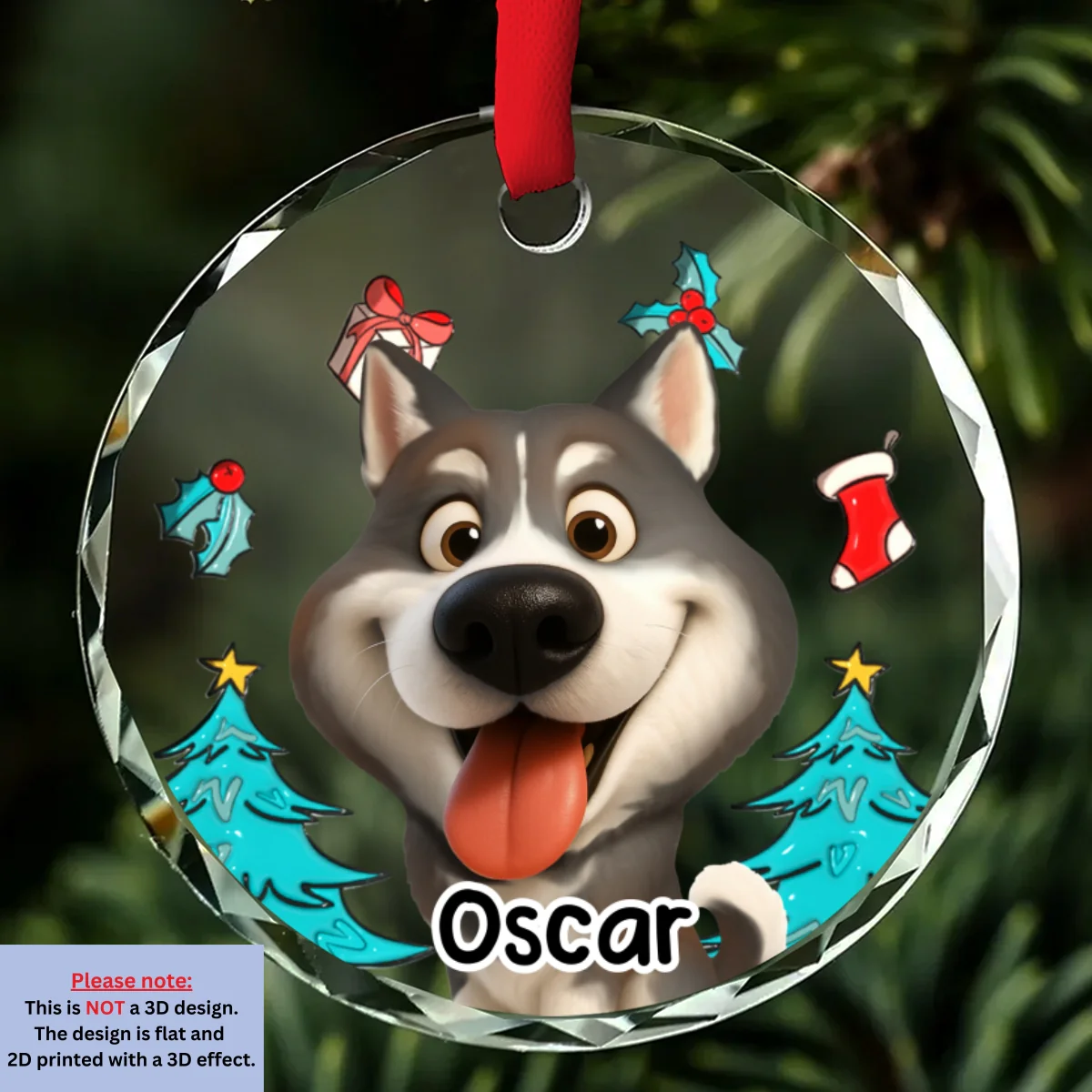 Santa Is Coming - Personalized Custom 3D Inflated Effect Glass Ornament - Image 6