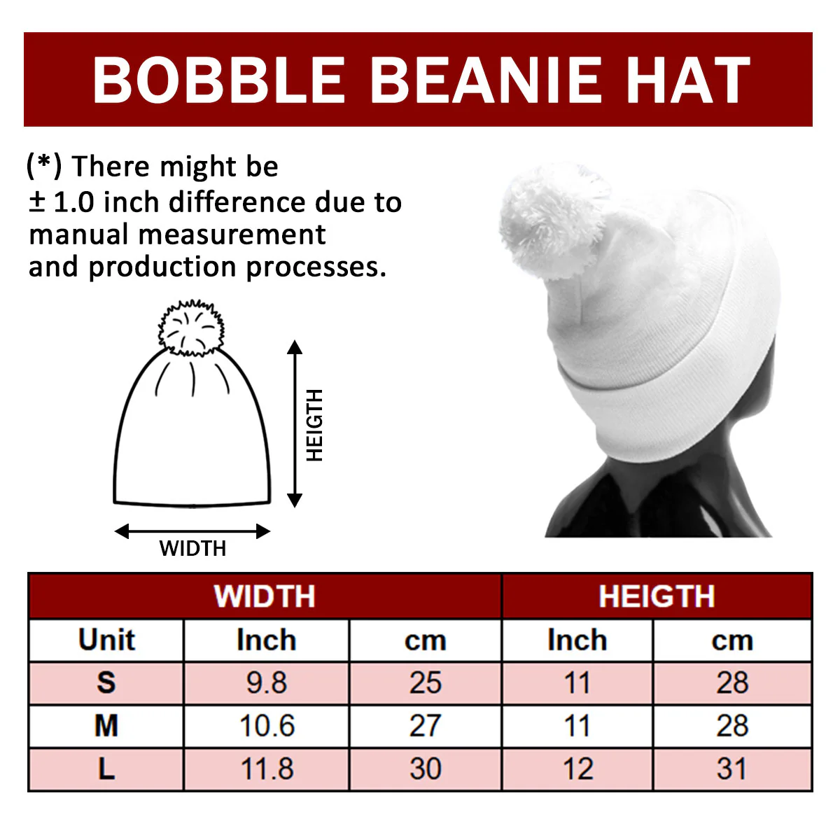 Santa Is Coming To Our Family - Personalized Custom Bobble Beanie Hat - Image 6