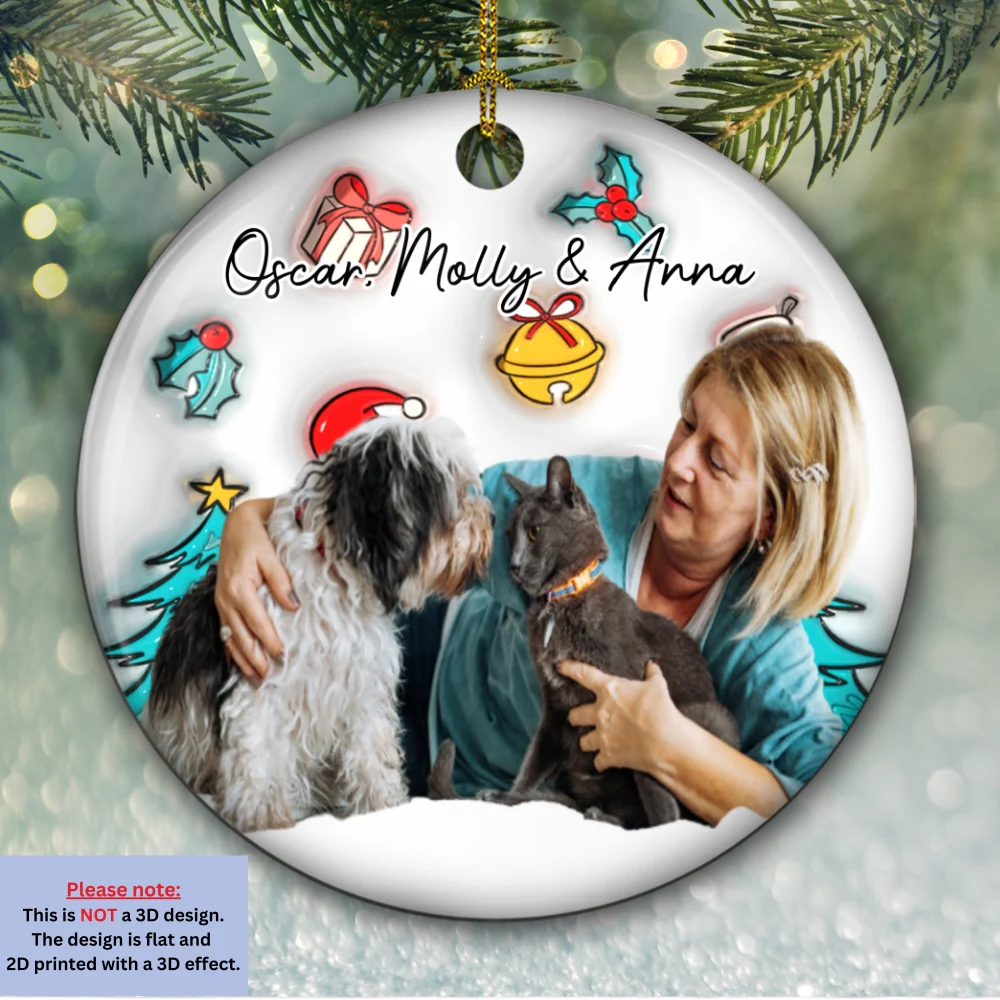 Santa Is Coming To Us Photo - Personalized Custom 3D Inflated Effect Ceramic Ornament - Image 4