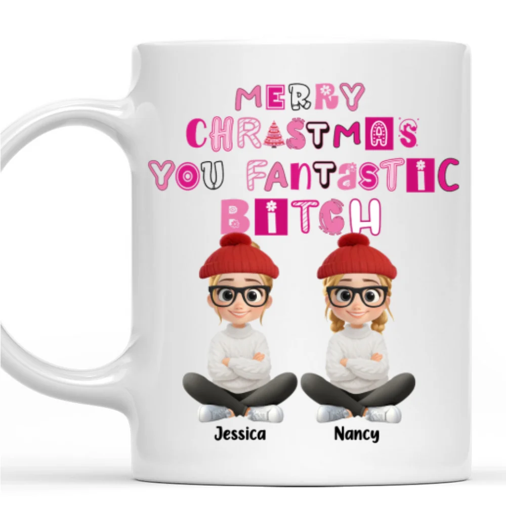 Sassy Merry Christmas Bestie - Personalized Custom Coffee Mug  - Image 7