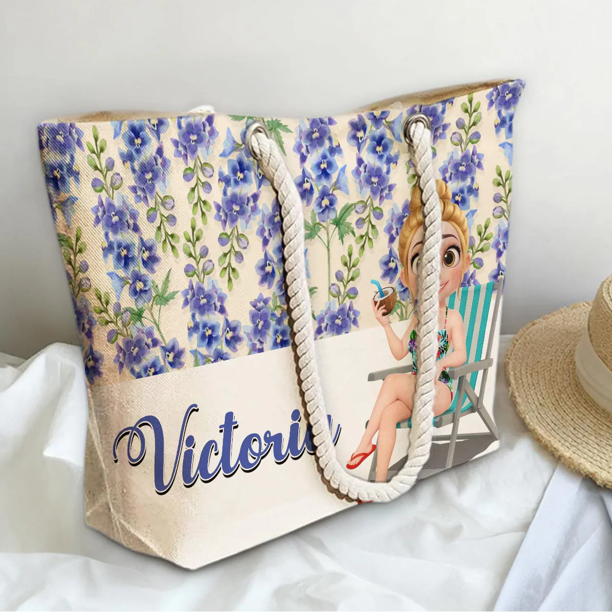 Sassy Summer Vibes - Personalized Custom Beach Bag - Image 3