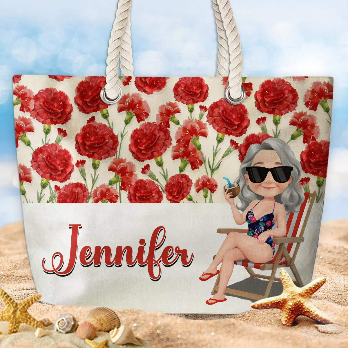 Sassy Summer Vibes - Personalized Custom Beach Bag - Image 5