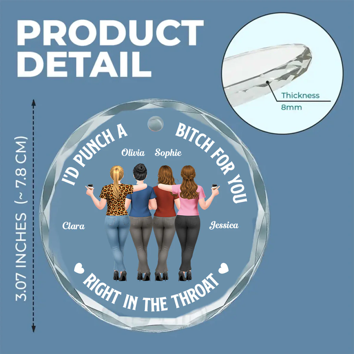 Savage Sisters - Personalized Custom Glass Ornament - Image 5