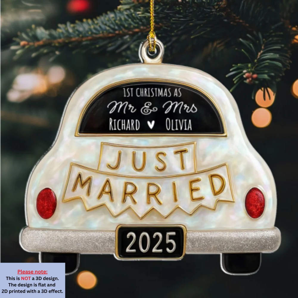 Save The Date - Personalized Custom 3D Effect Acrylic Ornament - Image 6