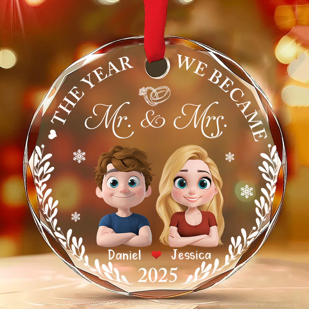 Save The Special Date - Personalized Custom Glass Ornament - Image 3