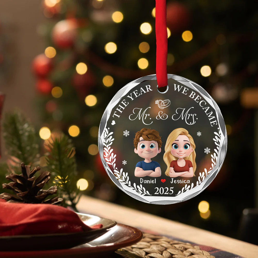 Save The Special Date - Personalized Custom Glass Ornament - Image 4