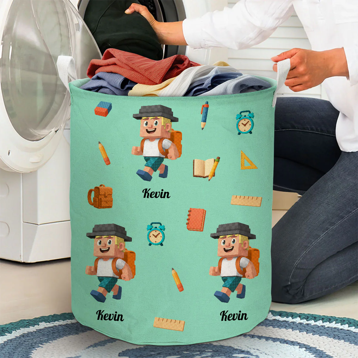 School Time - Personalized Custom Laundry Basket - Image 4