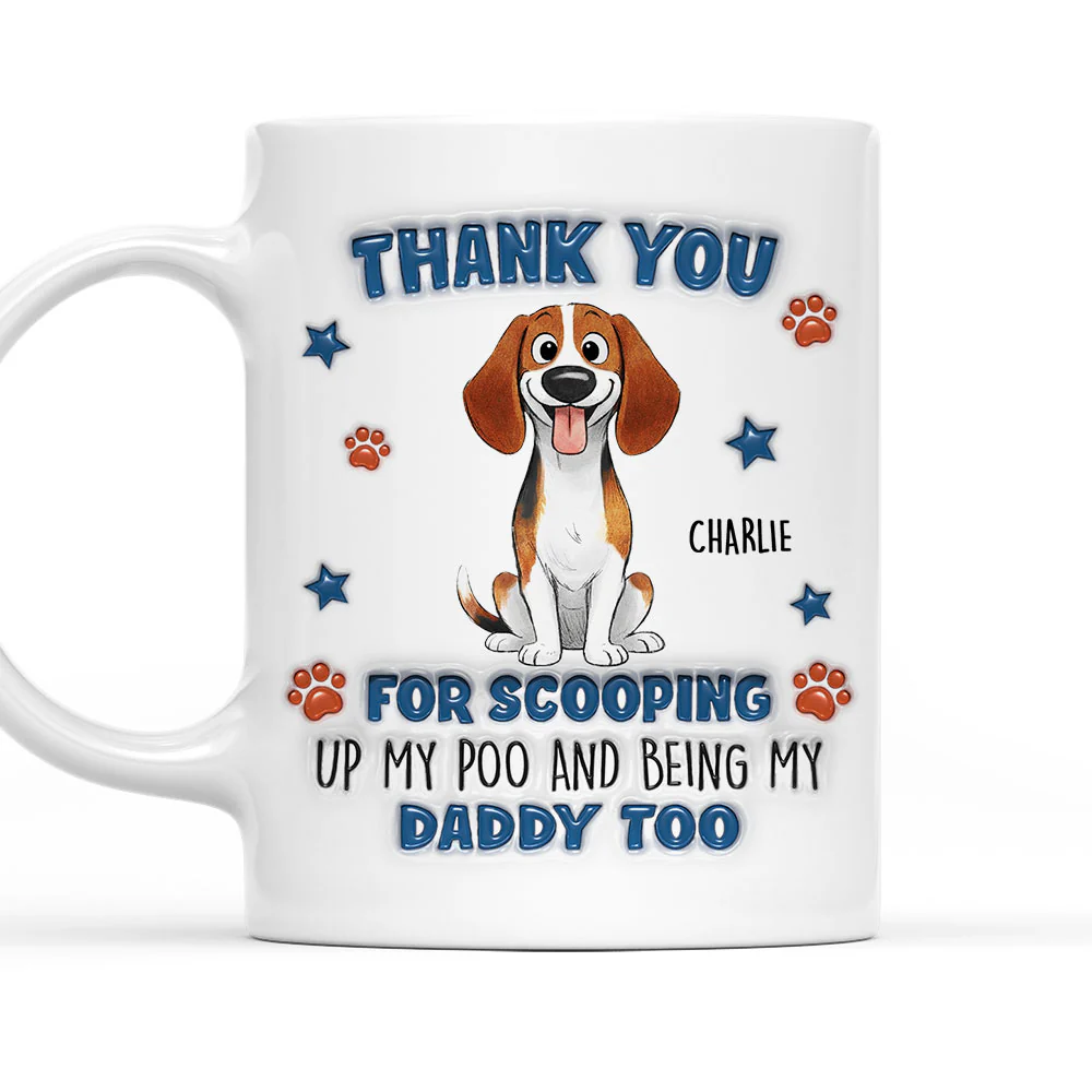 Scooping My Poo - Personalized Custom 3D Inflated Effect Coffee Mug