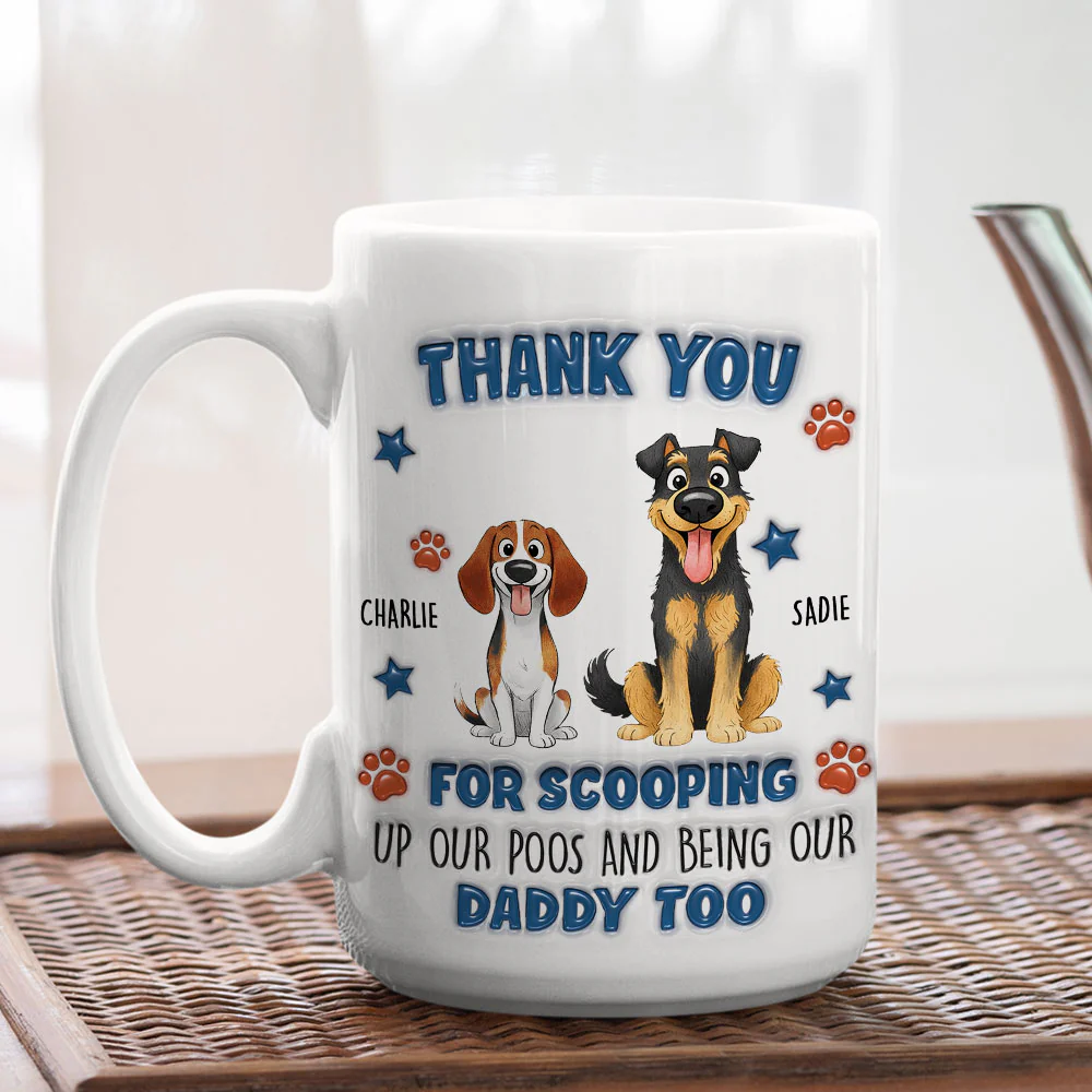 Scooping My Poo - Personalized Custom 3D Inflated Effect Coffee Mug - Image 2