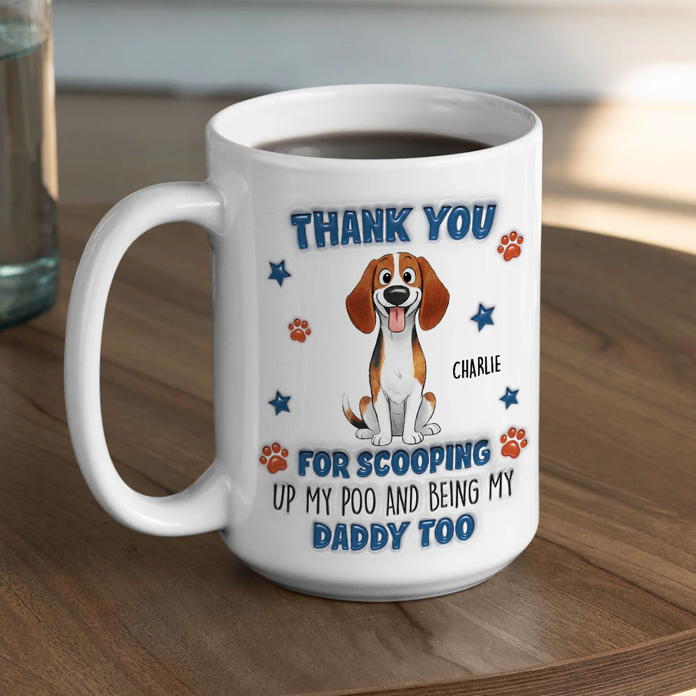Scooping My Poo - Personalized Custom 3D Inflated Effect Coffee Mug - Image 3